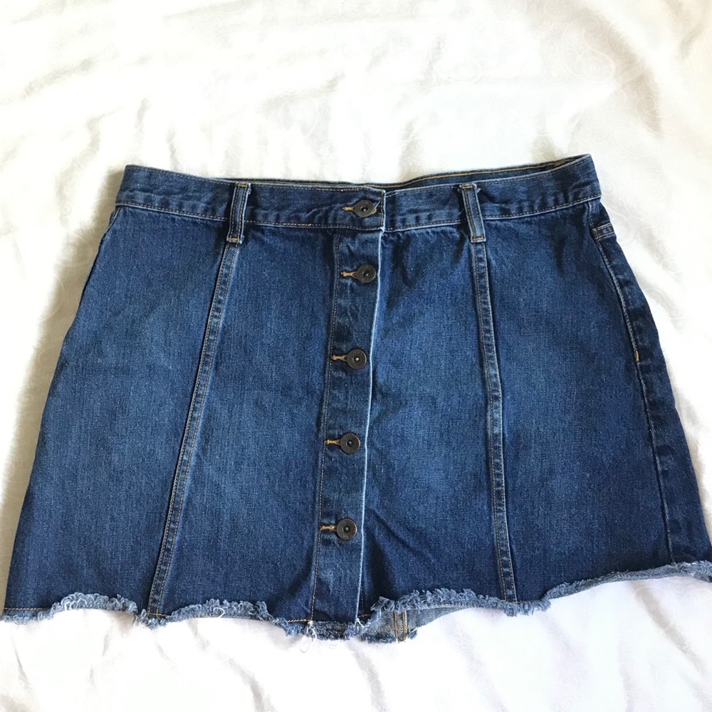 Forever 21 Button Jeans Skirt